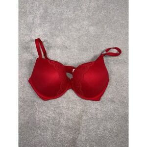 victoria secret bra red‎ push up nwt lace 34DD